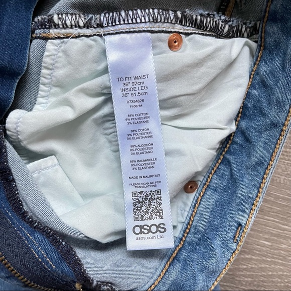 *ASOS 36 Tall Hi-Rise Ridley Skinny Jeans - Picture 4 of 7